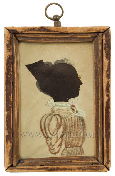 Silhouette, Woman in Brown Dress
Hollow Cut and Watercolor, entire view